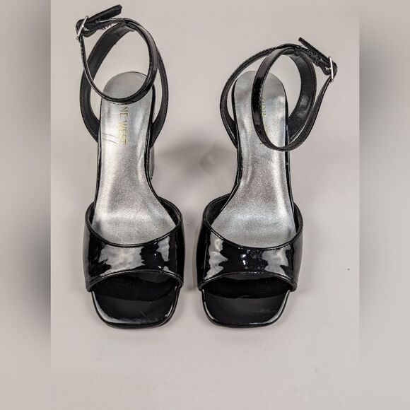 Nine West Ankle Strap Black Wedge Heels Women's 5 NWOT - Picture 11 of 11